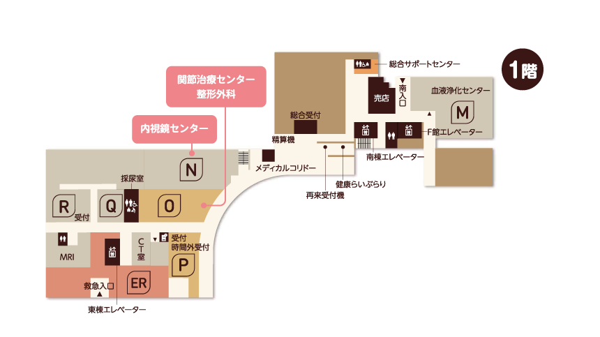 6月29日以降の1階フロアマップ（埼玉協同病院）